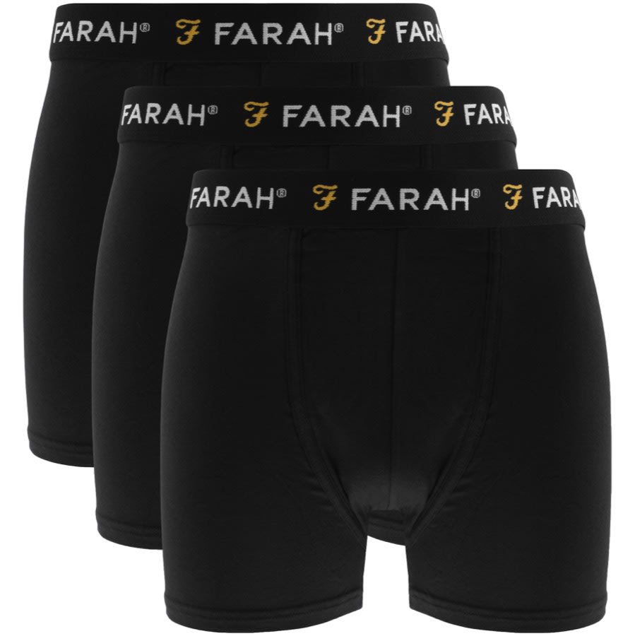 Alternative Image for ProductFarah Vintage Saginaw 3 Pack Boxer Shorts Black1